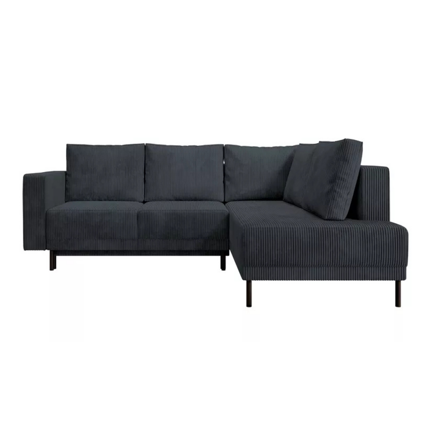 RIO Stūra dīvāns ar gulēšanas funkciju, ar konteineru, tumši pelēks velvets, kreisa/laba puse - N1 Home