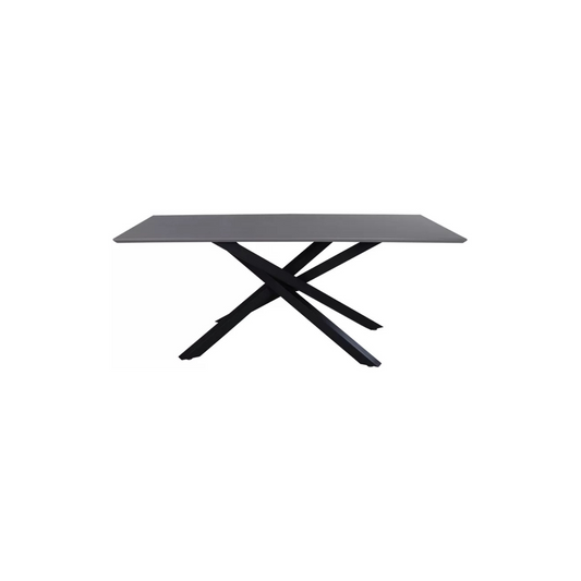 NIZETAN Pusdienu galds 90 x 180 cm, melns/pelēks - N1 Home