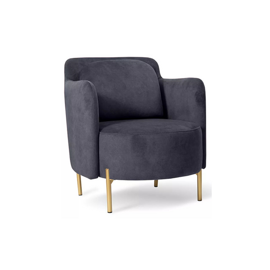 VENESE Kausa krēsls, antracīta, viegli tīrāms samts, ar zelta kājām - N1 Home