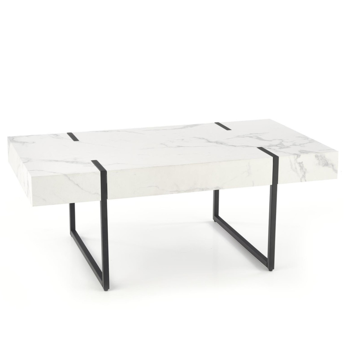 Kafijas galds Blans 110/60/43 cm balts marmors/melns - N1 Home