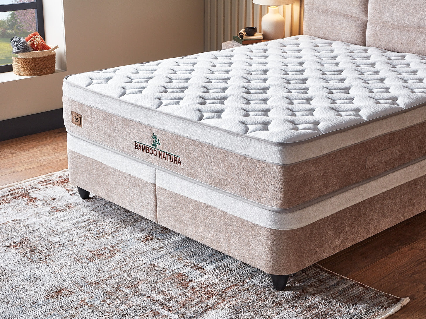 Gulta ar matraci Bambu 160/200 cm bēšs - N1 Home