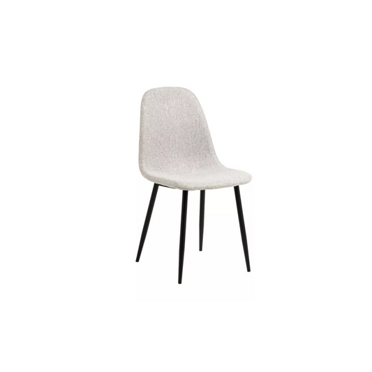 MONS Gaiši pelēks polsterēts krēsls ar melnām metāla kājām - N1 Home