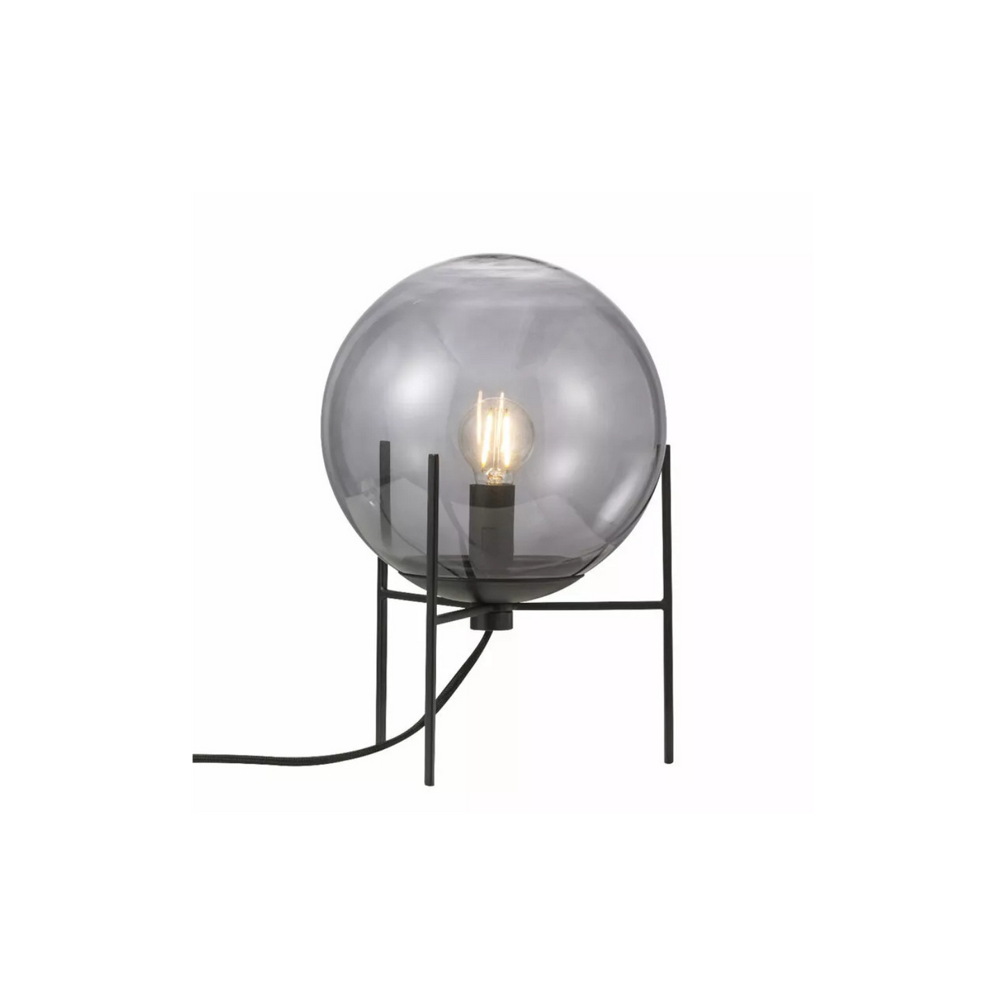 TONLA Galda lampa, pelēks stikls uz melnas pamatnes - N1 Home