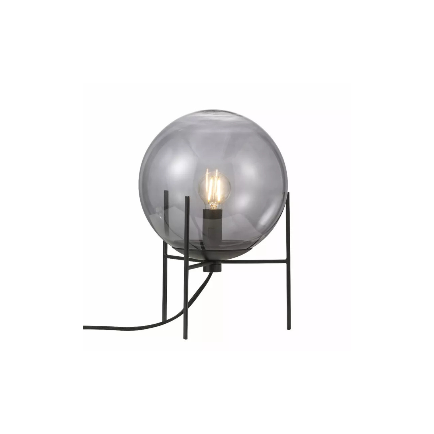 TONLA Galda lampa, pelēks stikls uz melnas pamatnes - N1 Home