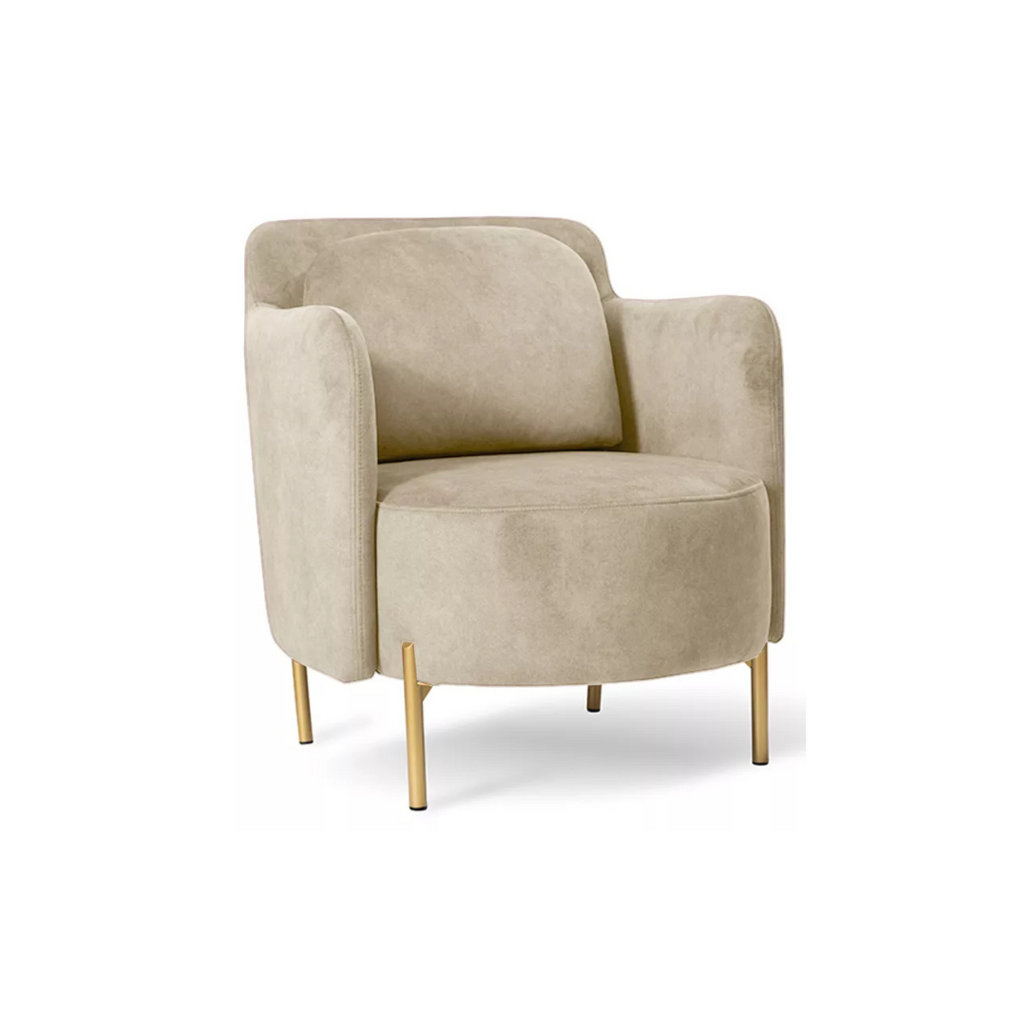 VENESE Kausa krēsls, bēšā krāsā, viegli tīrāms samts ar zeltainām kājām - N1 Home