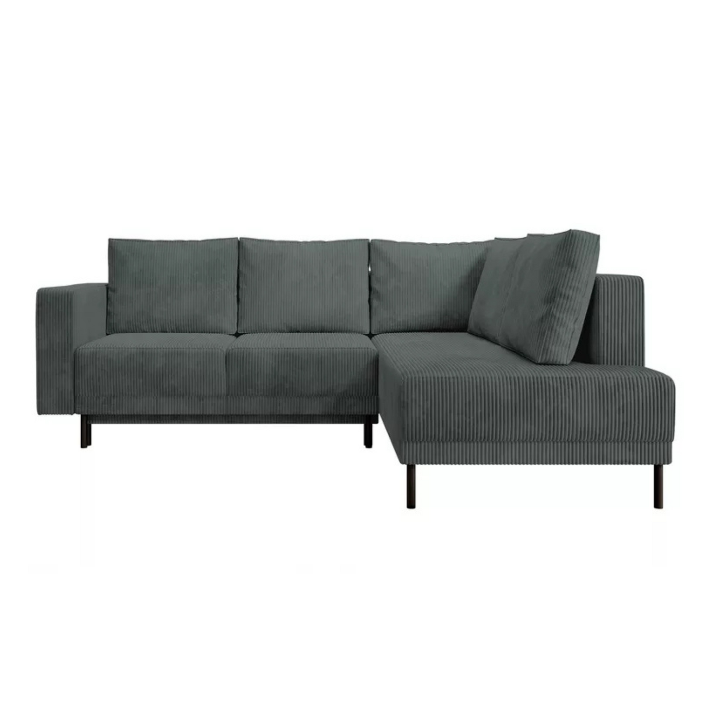 RIO Stūra dīvāns ar gulēšanas funkciju, ar konteineru, pelēks velvets, kreisa/laba puse - N1 Home