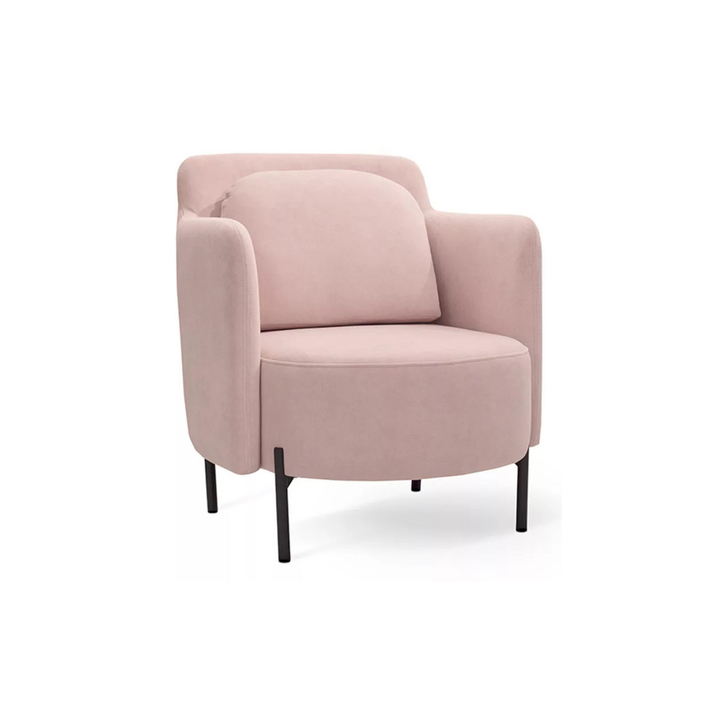 VENESE Kausa krēsls, rozā, viegli tīrāms samts, ar melnām kājām - N1 Home