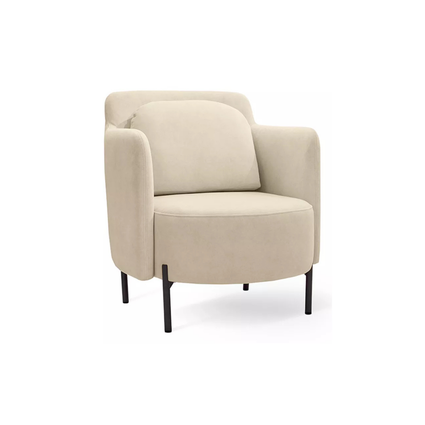 VENESE Kausa krēsls, smilškrāsas, viegli tīrāms samts, ar melnām kājām - N1 Home
