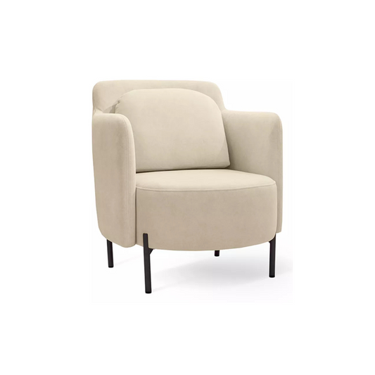 VENESE Kausa krēsls, smilškrāsas, viegli tīrāms samts, ar melnām kājām - N1 Home