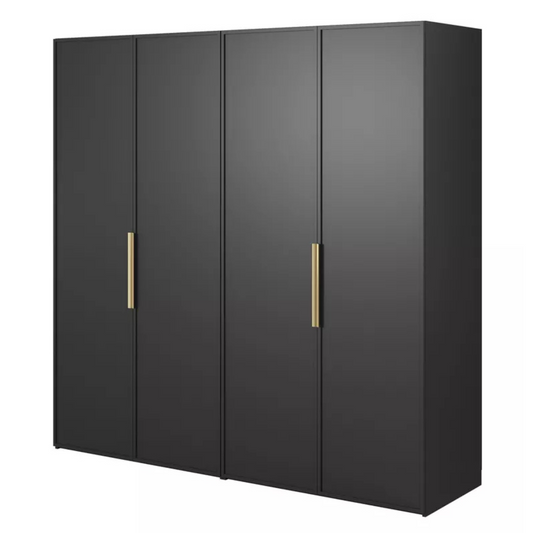 MEFRA Četrdurvju skapis 200 cm, melns - N1 Home