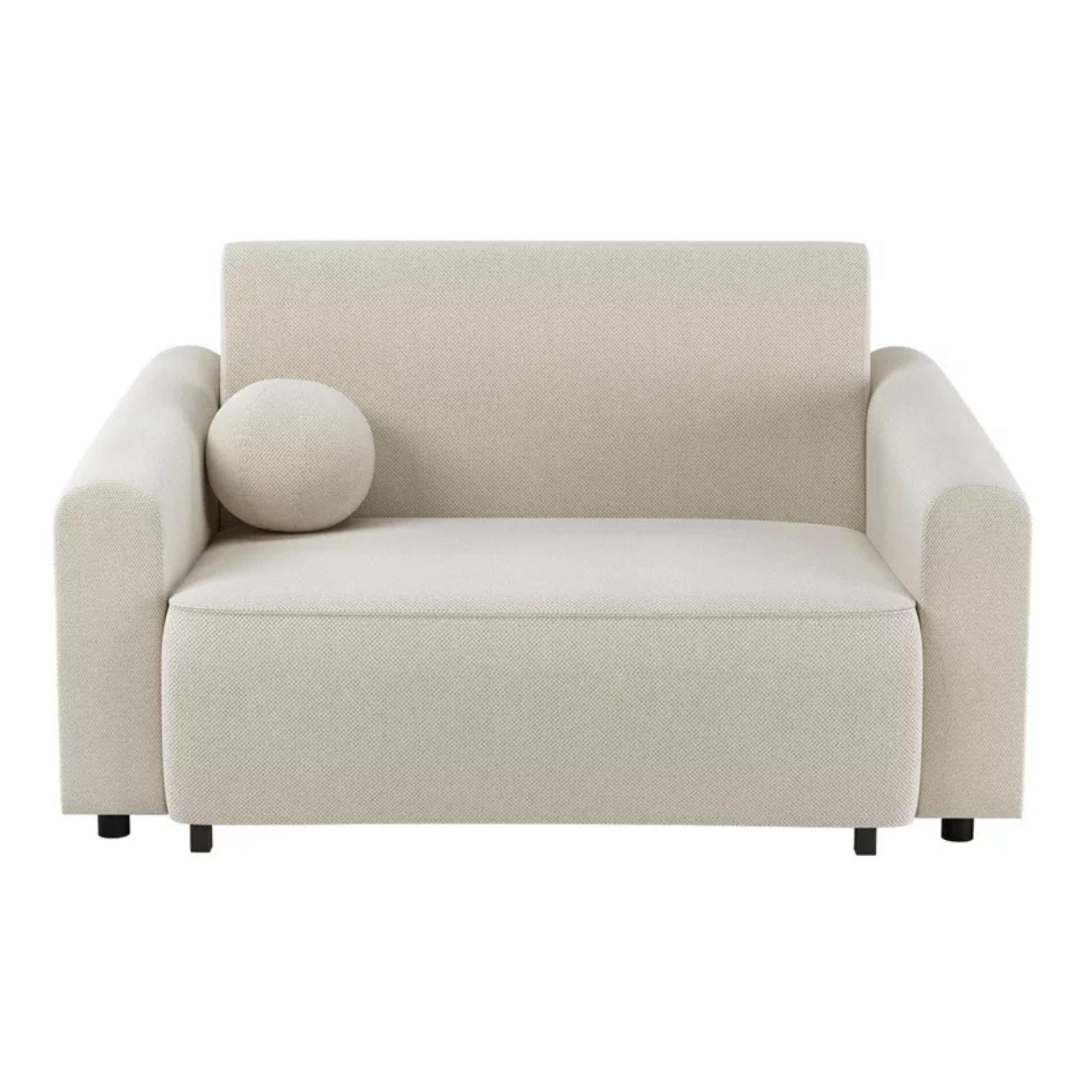 VIOSTE Divvietīgs dīvāns, 110 cm, ar glabātuvi, krēmkrāsas hidrofobs šenils - N1 Home