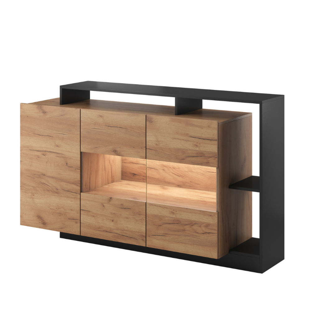 Kumode Aliva 155/44/93,5 cm antracīts/ozols - N1 Home