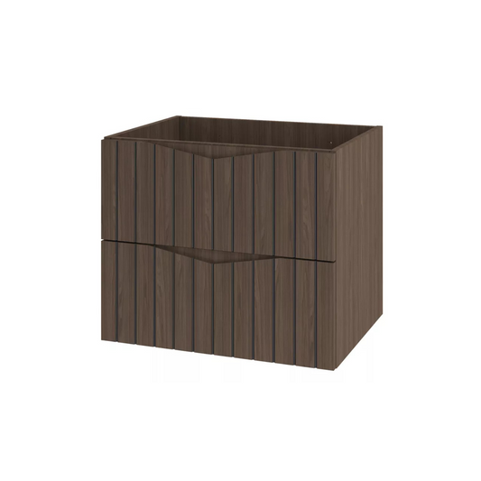 DELLA Izlietnes skapis, 80 cm, rievotas riekstkoka/matēti melnas fasādes - N1 Home