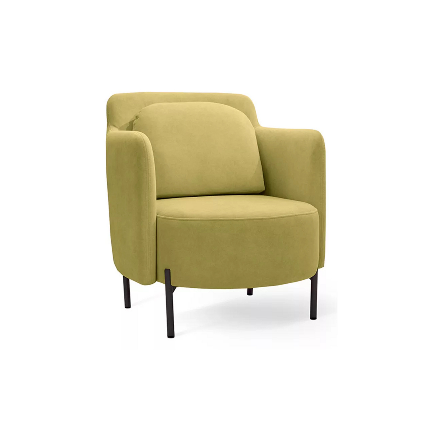 VENESE Kausa krēsls, laima zaļš, viegli tīrāms samts, ar melnām kājām - N1 Home