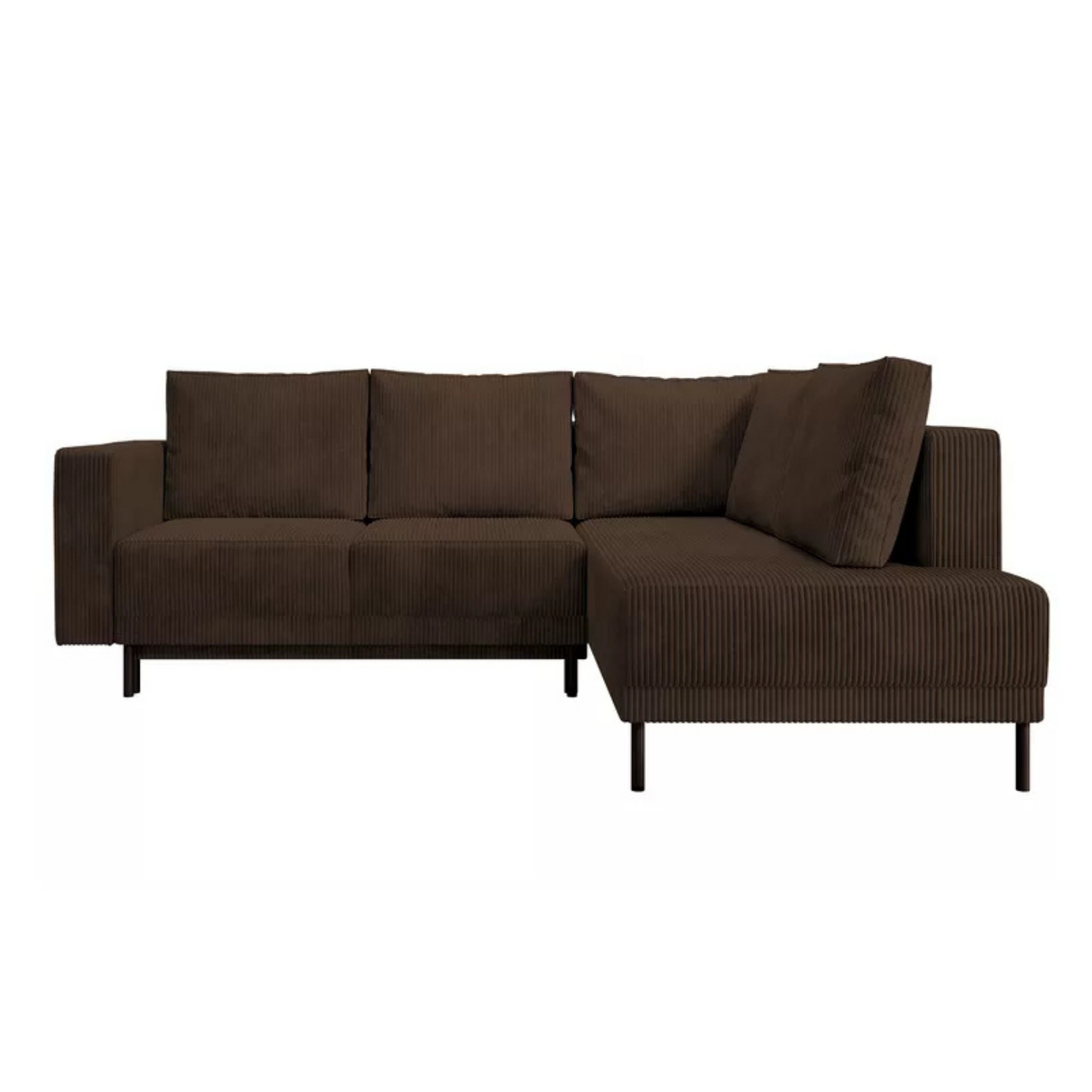 RIO Stūra dīvāns ar gulēšanas funkciju, ar konteineru, tumši brūns velvets, kreisa/laba puse - N1 Home