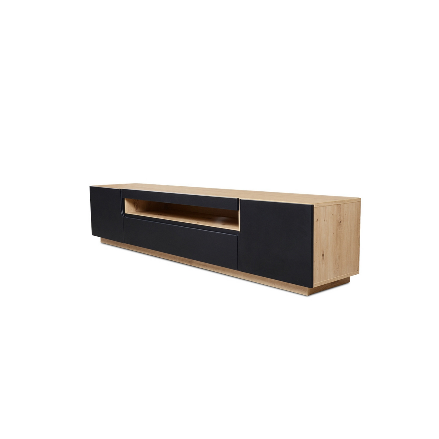TV skapis LOFT 200/41/37 cm melns/dabīgs - N1 Home