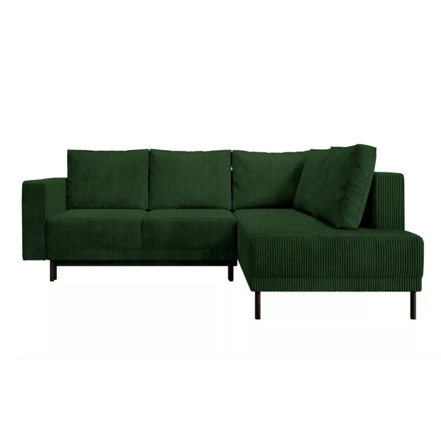 RIO Stūra dīvāns ar gulēšanas funkciju, ar konteineru, tumši zaļš velvets, kreisa/laba puse - N1 Home