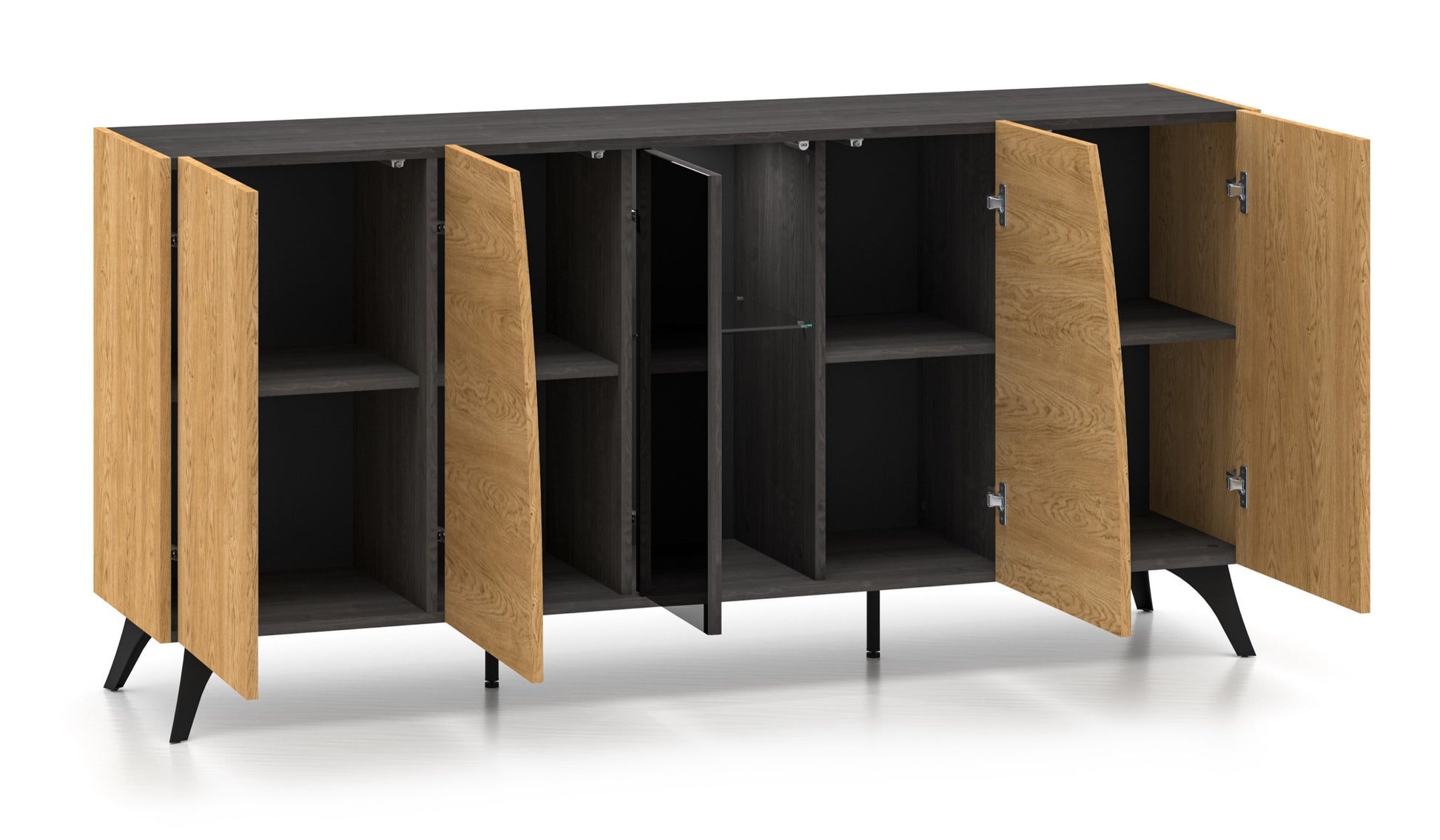 Kumode Toskana 169/82/38 cm ozols/melns - N1 Home