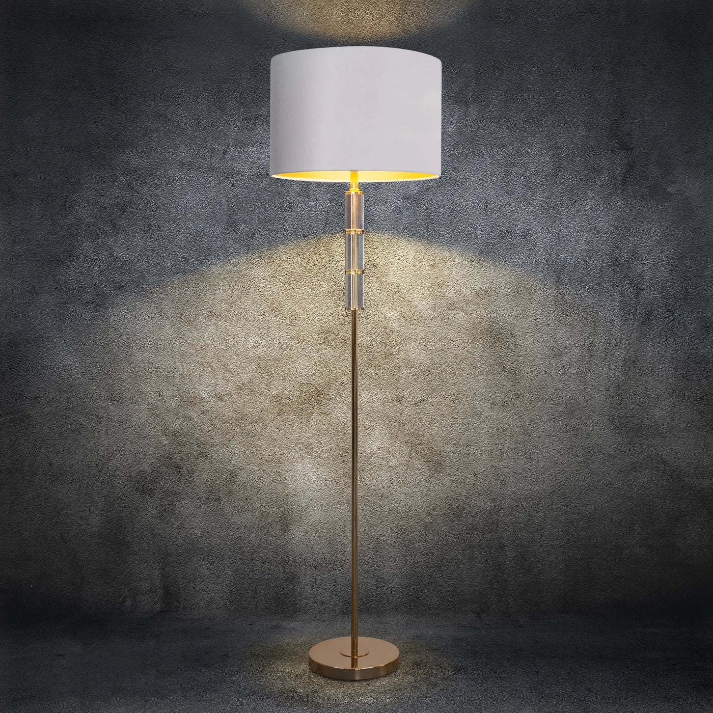 Stāvlampa Beno 46/163 cm balts/zelts - N1 Home