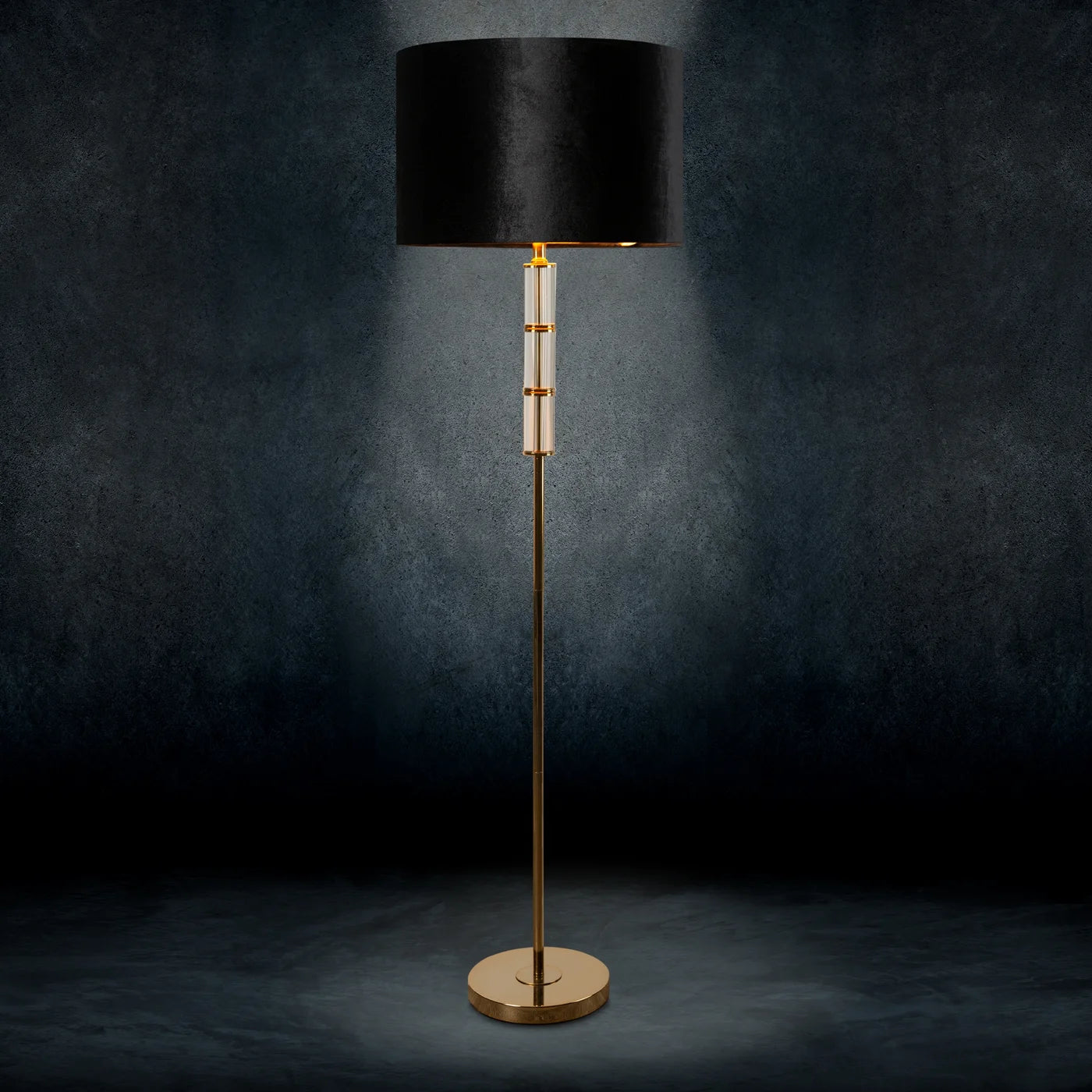 Stāvlampa Beno 46/163 cm melns/zelts - N1 Home