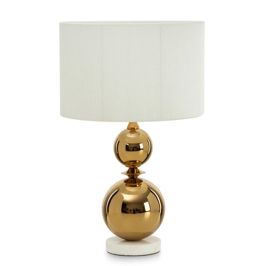 Galda lampa Zen 36/56 cm zelts/balts - N1 Home