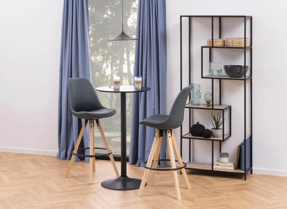 Apaļš galds Ibi 60x105 cm matēta melna NC lakota oša finieris - N1 Home