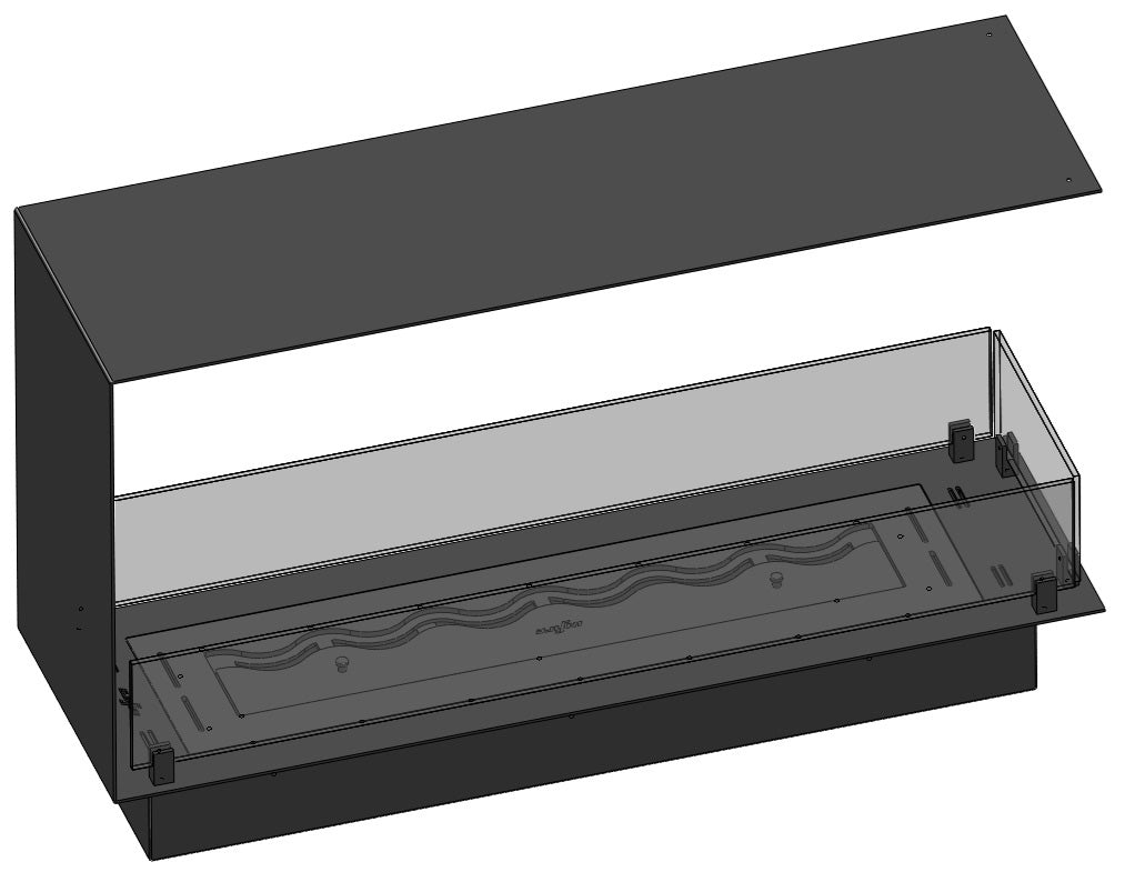 Biokamīns Utli Slim 80/30/60; 100/30/60 cm melns - N1 Home