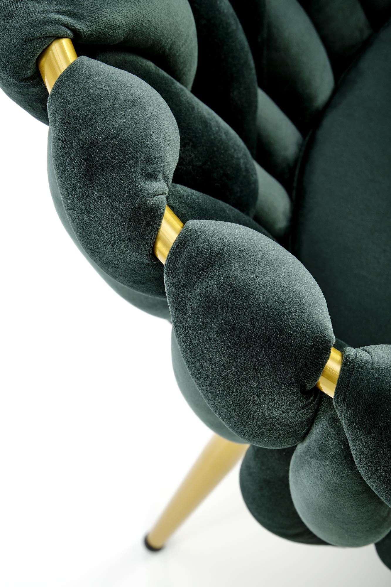 K517 tumši zaļš krēsls ar zelta kajām - N1 Home