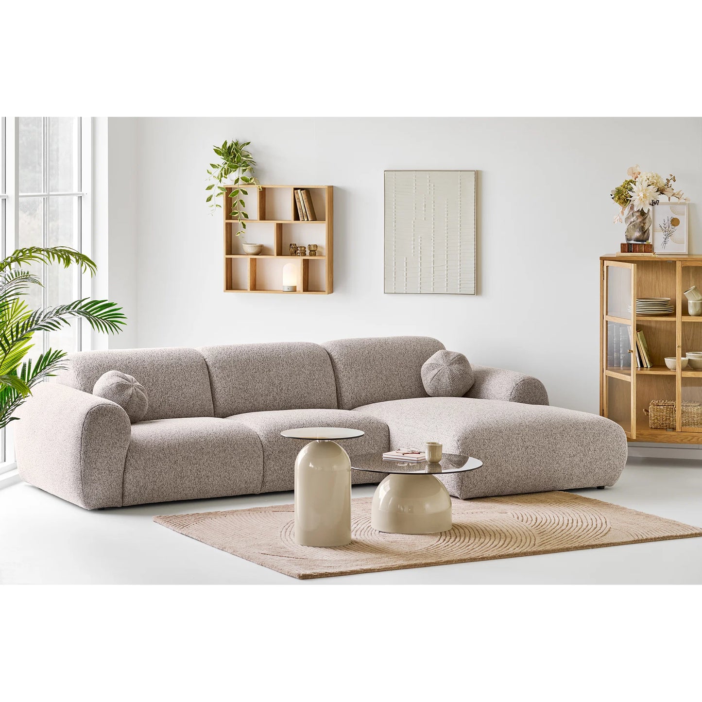 Kafijas galds Rava 70/70/33 cm bēšs/pelēks