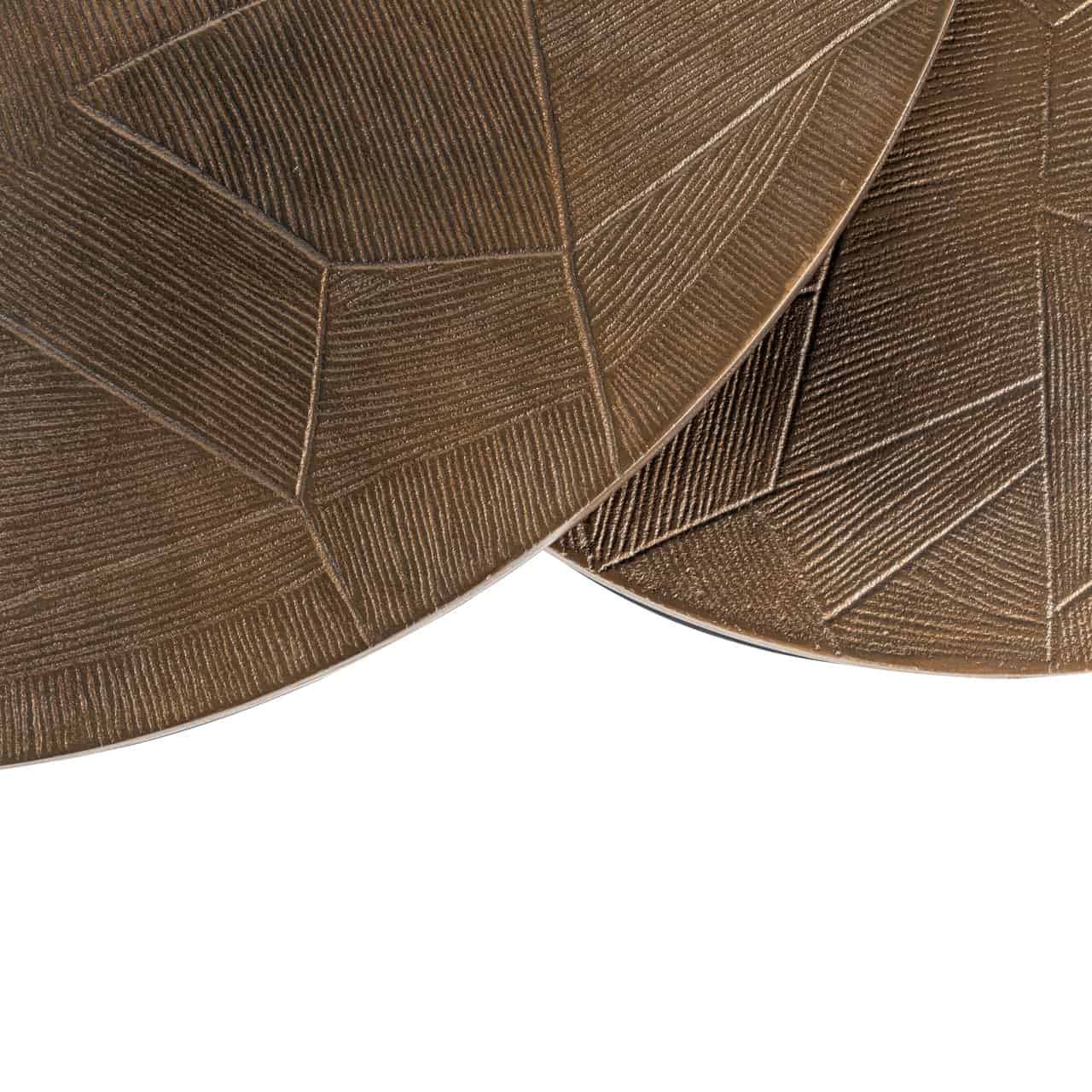 Kafijas galds Tulum (Set of 2) Richmond Interiors 80/46/80 cm brushed gold - N1 Home