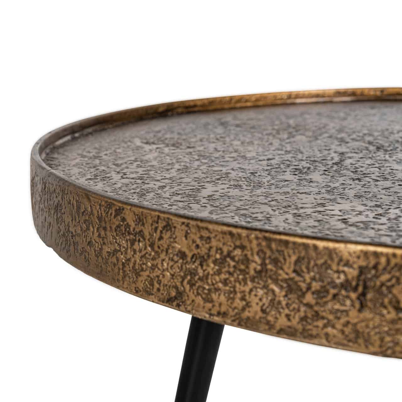 Kafijas galds Luton (Set of 3) Richmond Interiors 54/47/54 cm melns/zelts - N1 Home