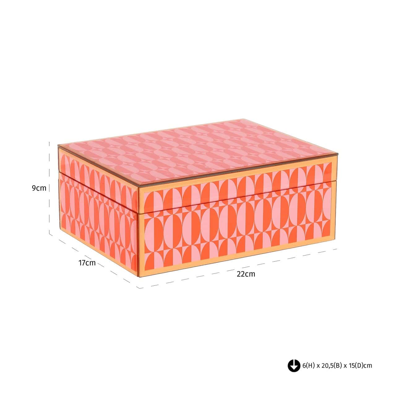 Uzglabāšanas kaste Abba Richmond Interiors 13/18/7; 17/22/9 cm rozā
