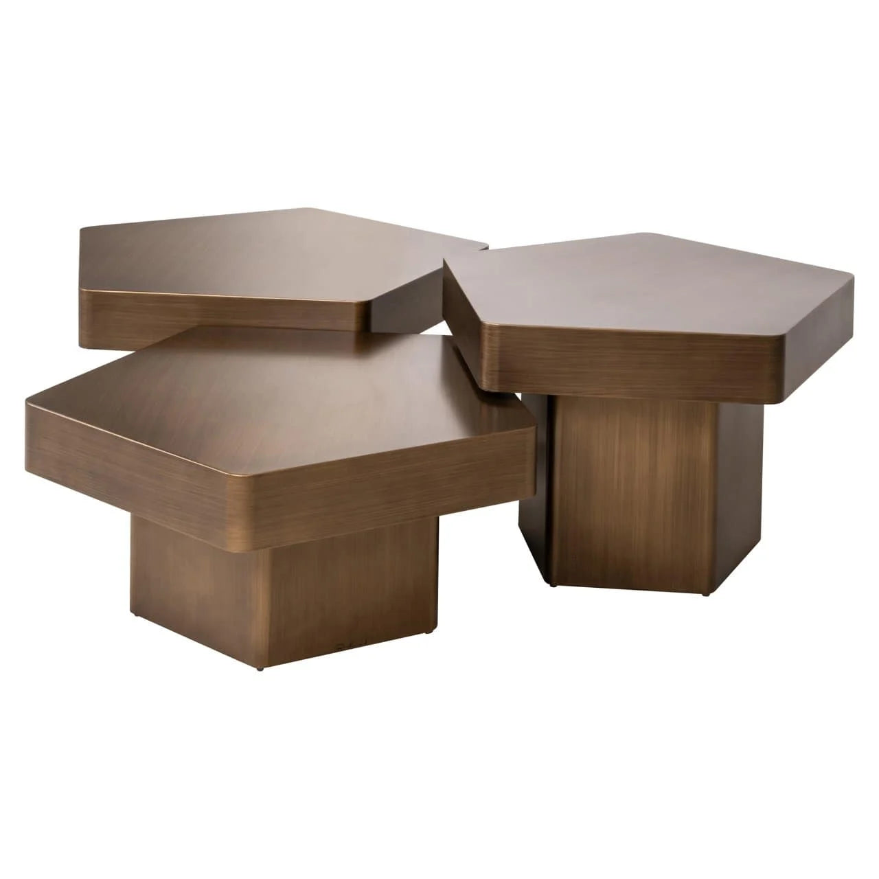 Kafijas galds Hexa (Set of 3) Richmond Interiors 75/37/75 cm zelts - N1 Home