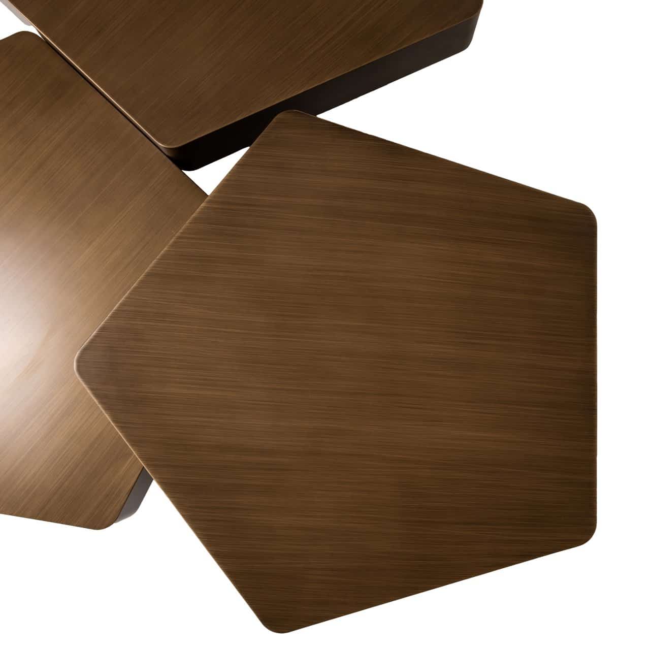 Kafijas galds Hexa (Set of 3) Richmond Interiors 75/37/75 cm zelts - N1 Home