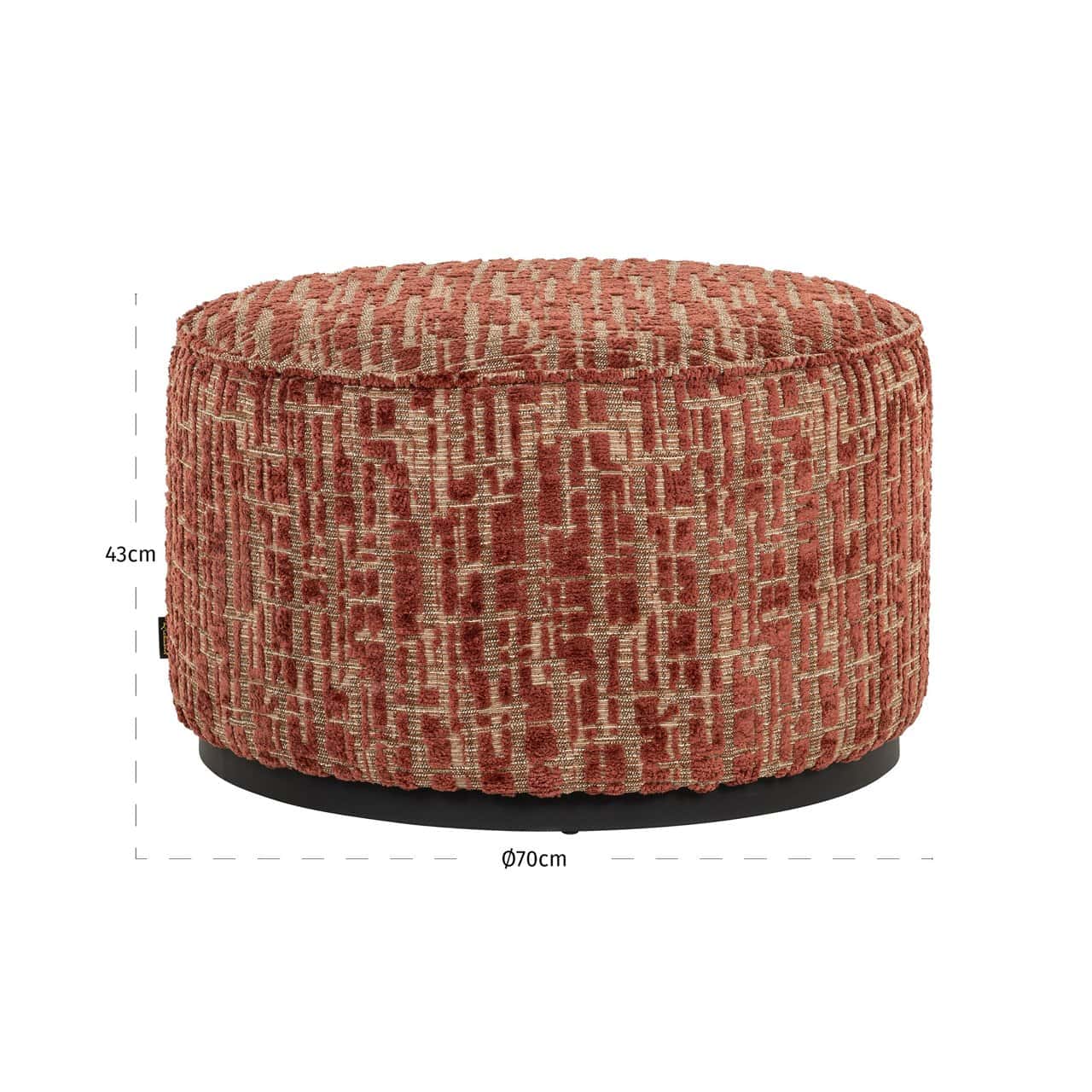 Pufs Lexie Richmond Interiors 70/70/43 cm terra
