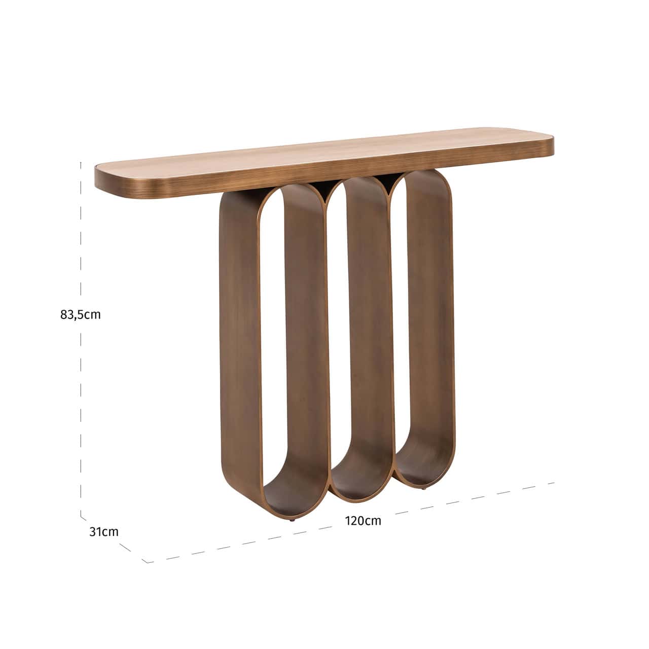 Konsole Locarno Richmond Interiors 83/120/31 cm brushed gold