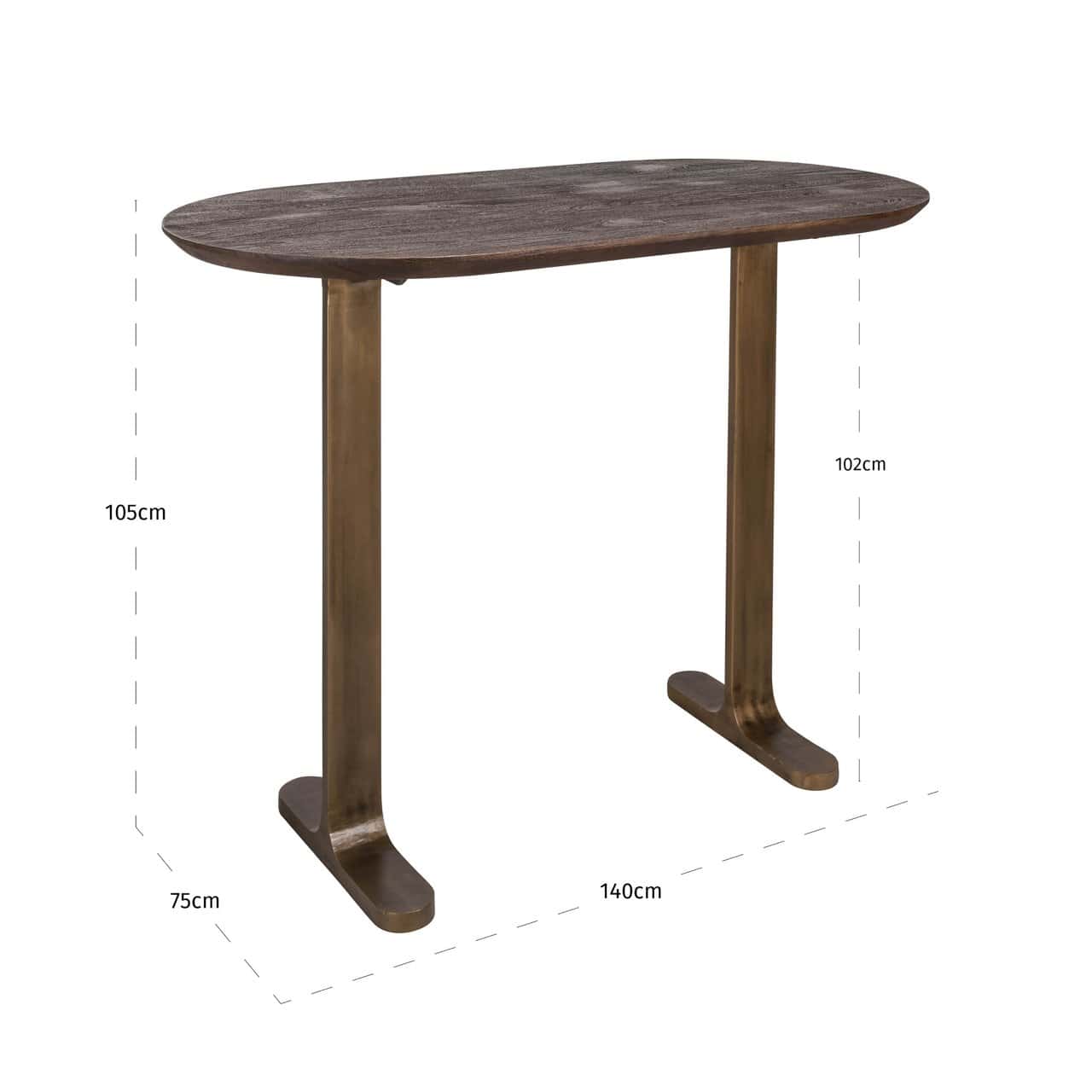 Bāra galds Revelin Richmond Interiors 140/105/75 cm tumši brūns - N1 Home