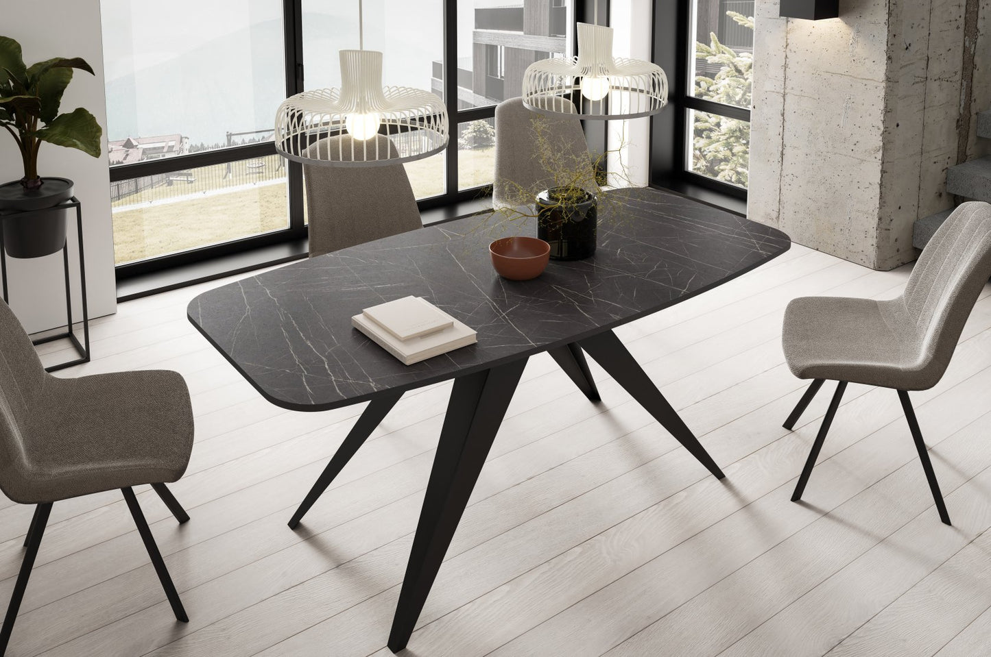 Galds Fery 76/160/80; 76/180/90 cm Bellato pelēks/kašmirs - N1 Home