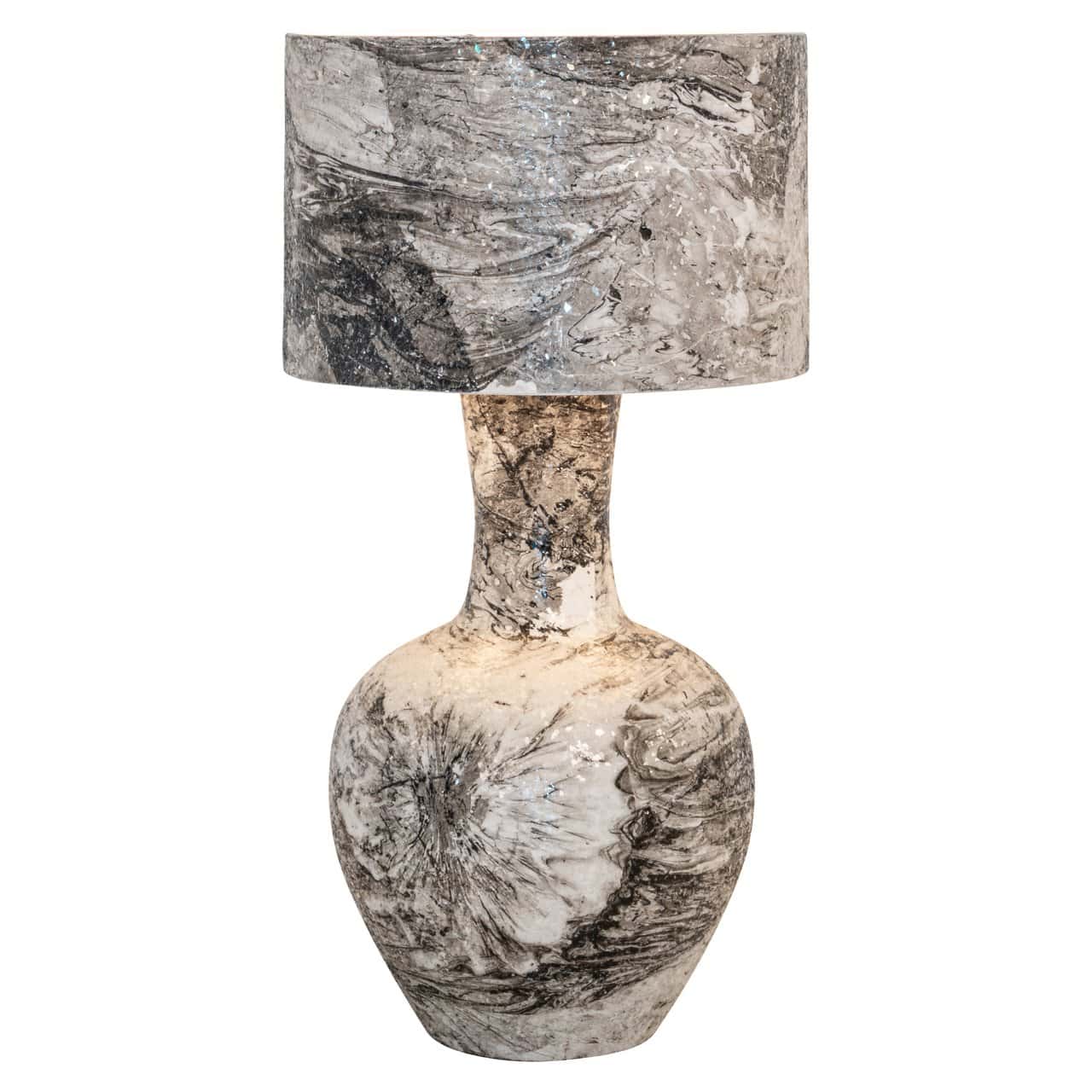 Galda lampa Cecile Richmond Interiors 40/40/78 cm melns/balts