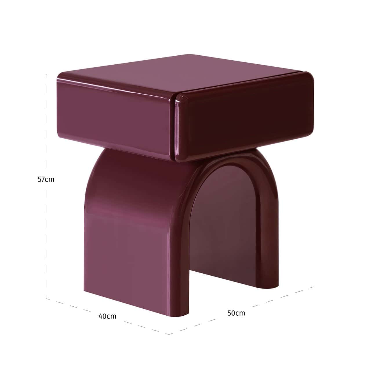 Naktsskapītis Bennet Richmond Interiors 40/50/57 cm burgundy - N1 Home