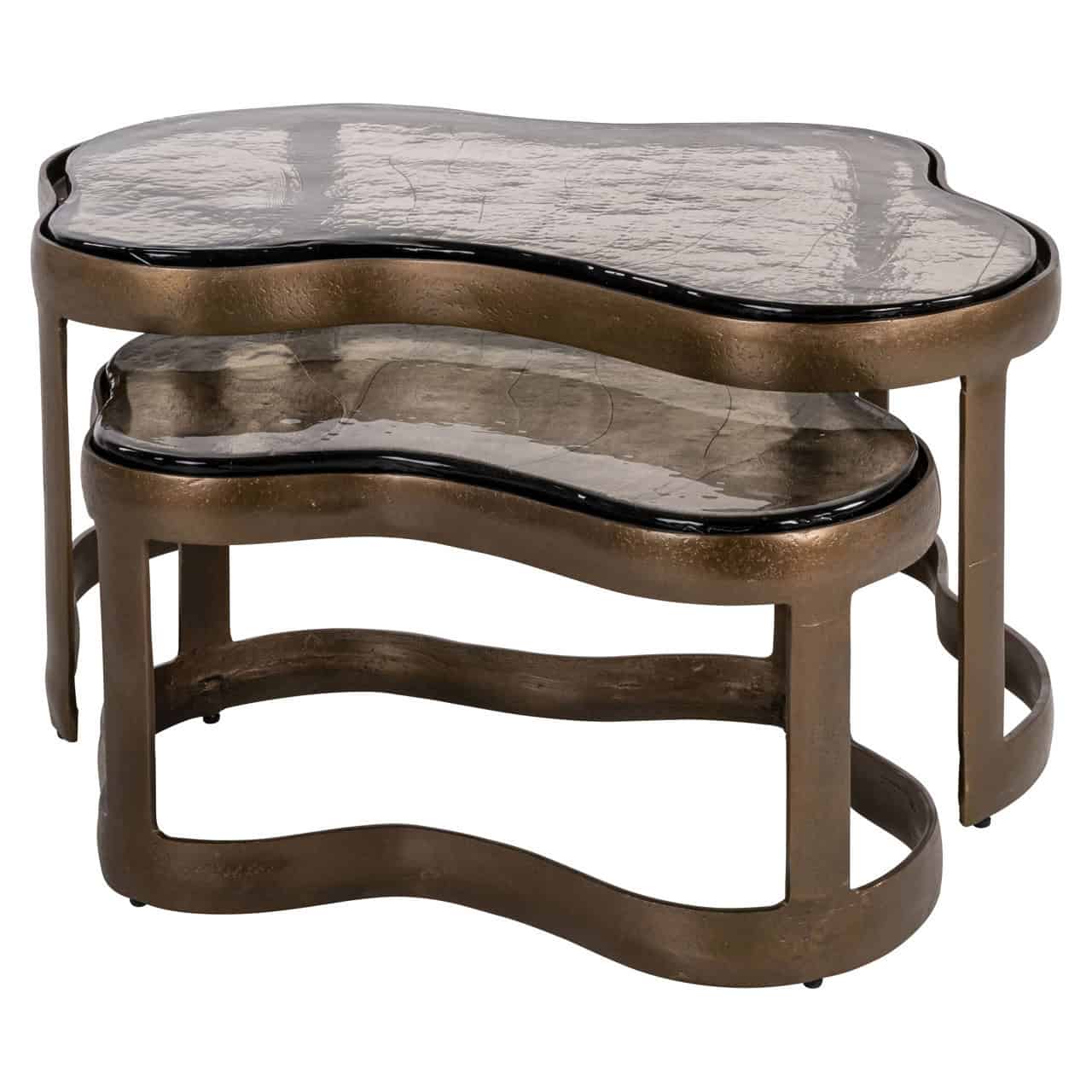 Kafijas galds Fairfield (Set of 2) Richmond Interiors 90/42/70 cm brass antique - N1 Home