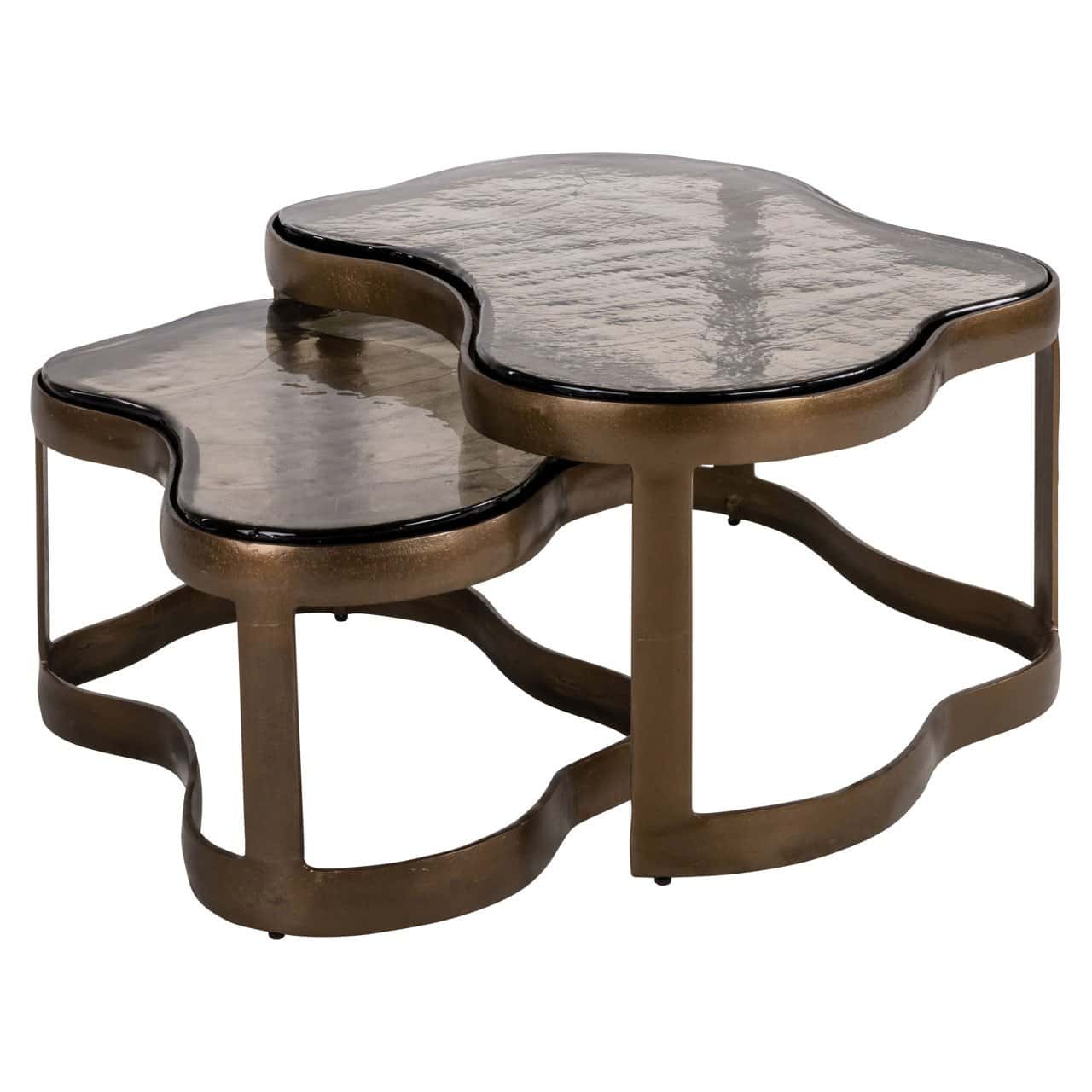 Kafijas galds Fairfield (Set of 2) Richmond Interiors 90/42/70 cm brass antique - N1 Home