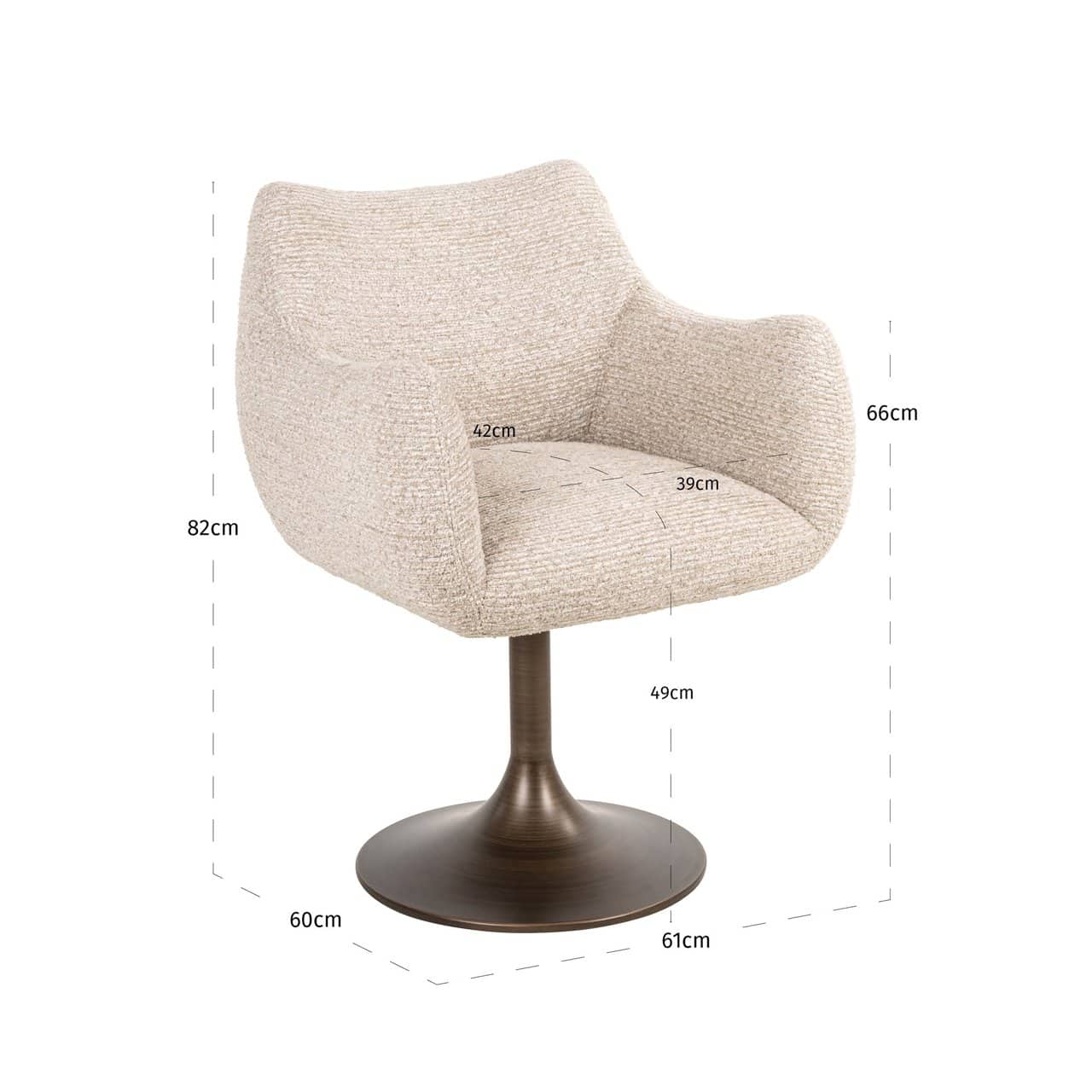 Krēsls Aldo Richmond Interiors 63/62/79 cm natural linear - N1 Home