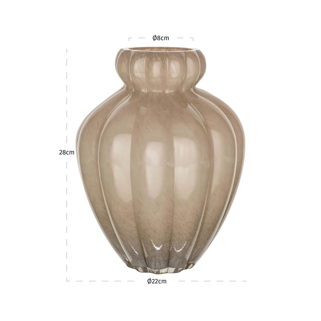 Vāze Velora Richmond Interiors 31/3/35 cm taupe