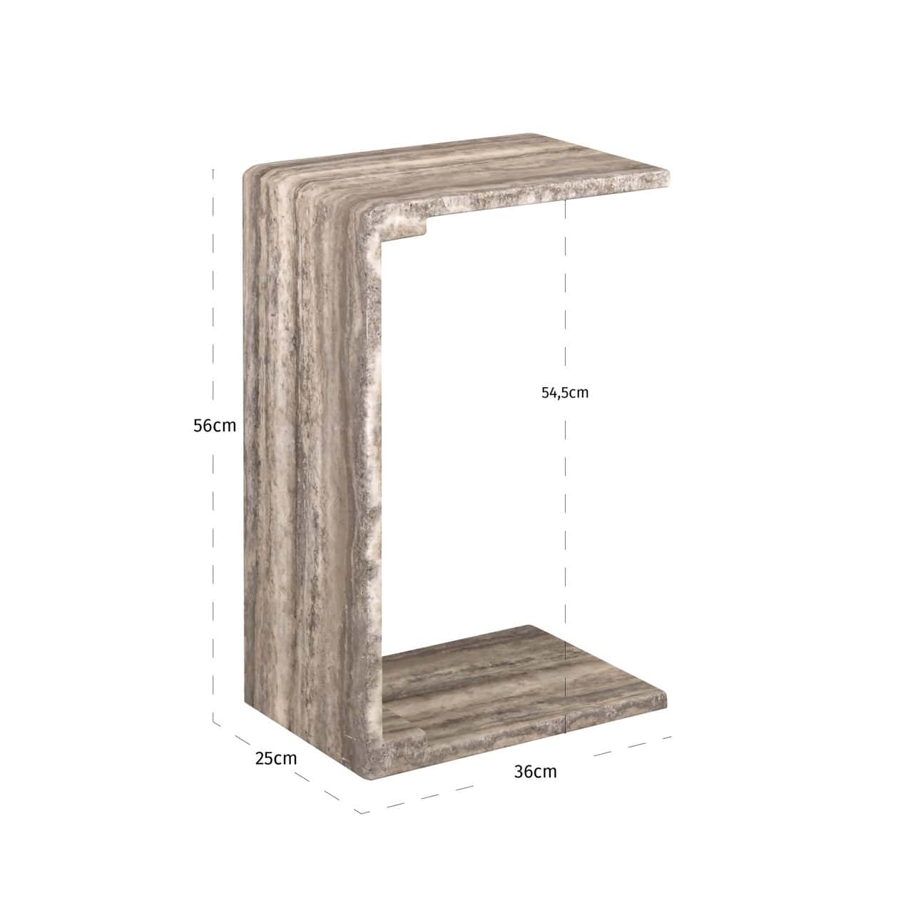 Kafijas galds Dulce Richmond Interiors 36/56/25 cm pelēks