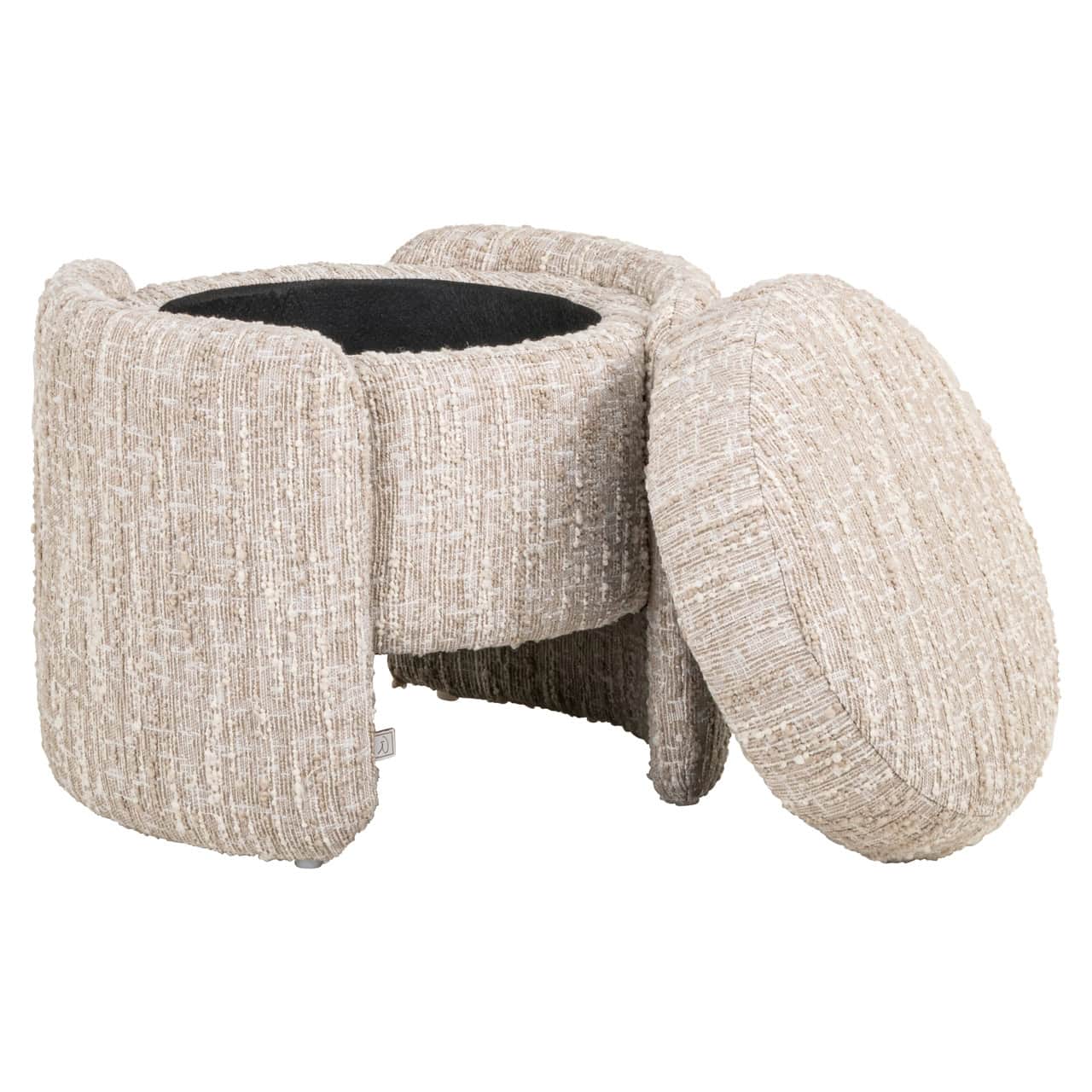 Pufs Cupid Richmond Interiors 51/43/47 cm beige angora with storage