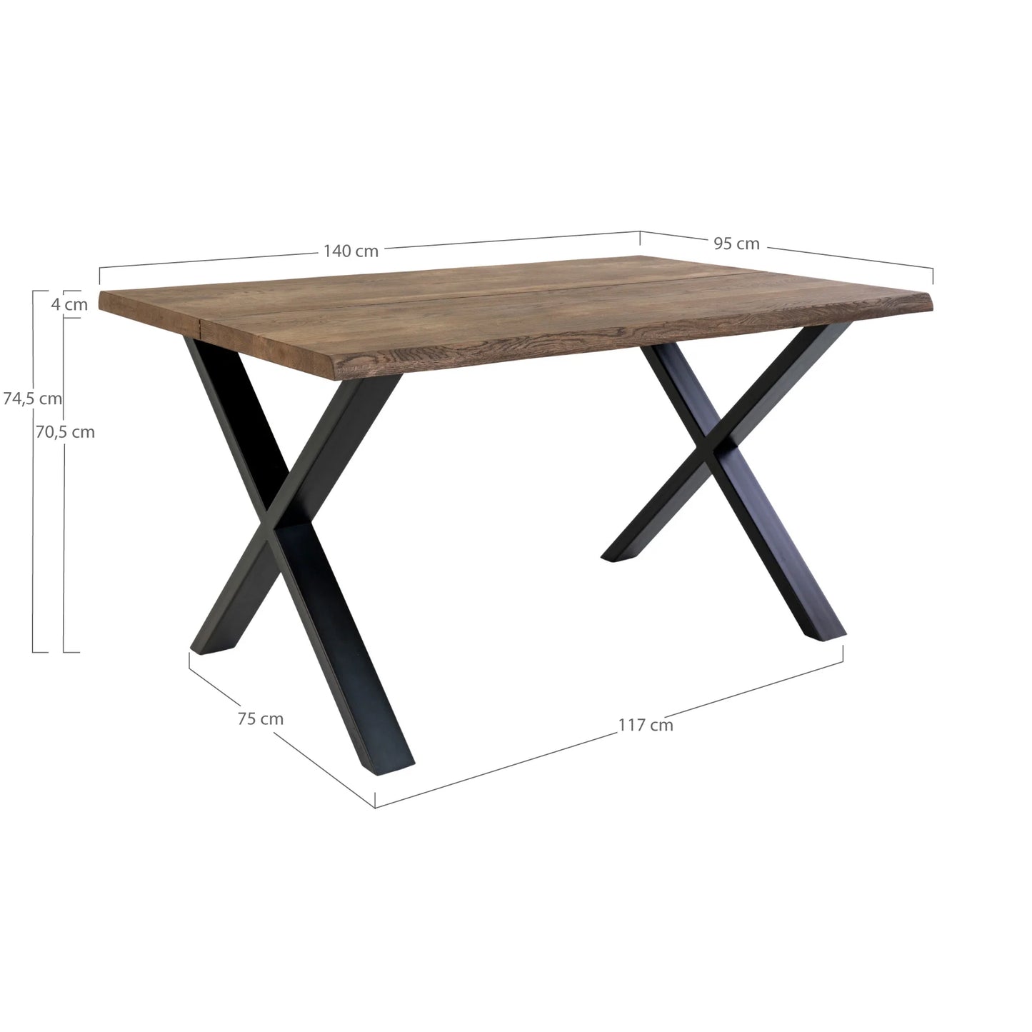 Galds Tulans 95/140/75; 95/200/75; 100/300/75 cm Smoked