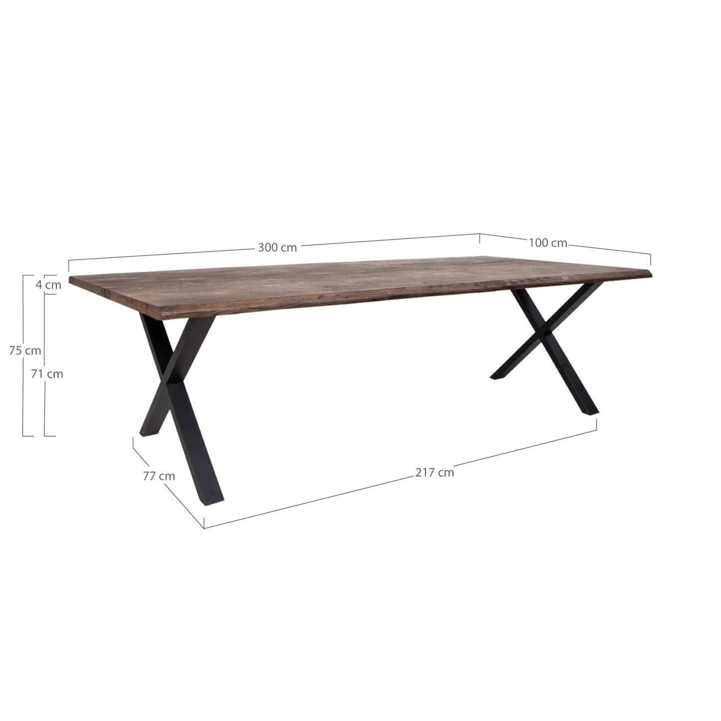 Galds Tulans 95/140/75; 95/200/75; 100/300/75 cm Smoked