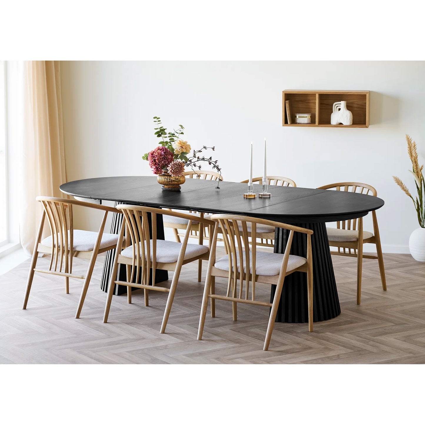 Galds Osara 120/120-160-200/75 cm melns
