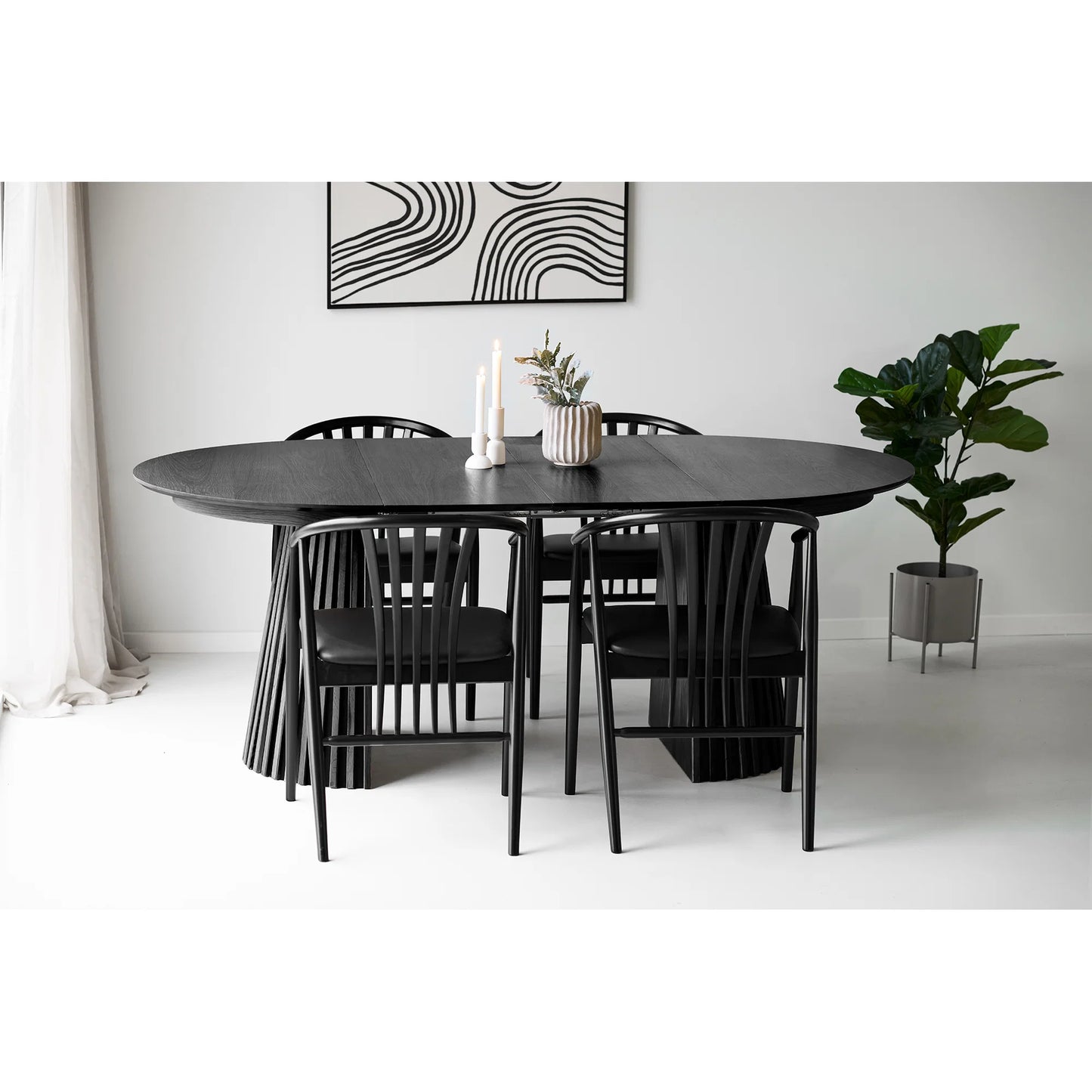 Galds Osara 120/120-160-200/75 cm melns